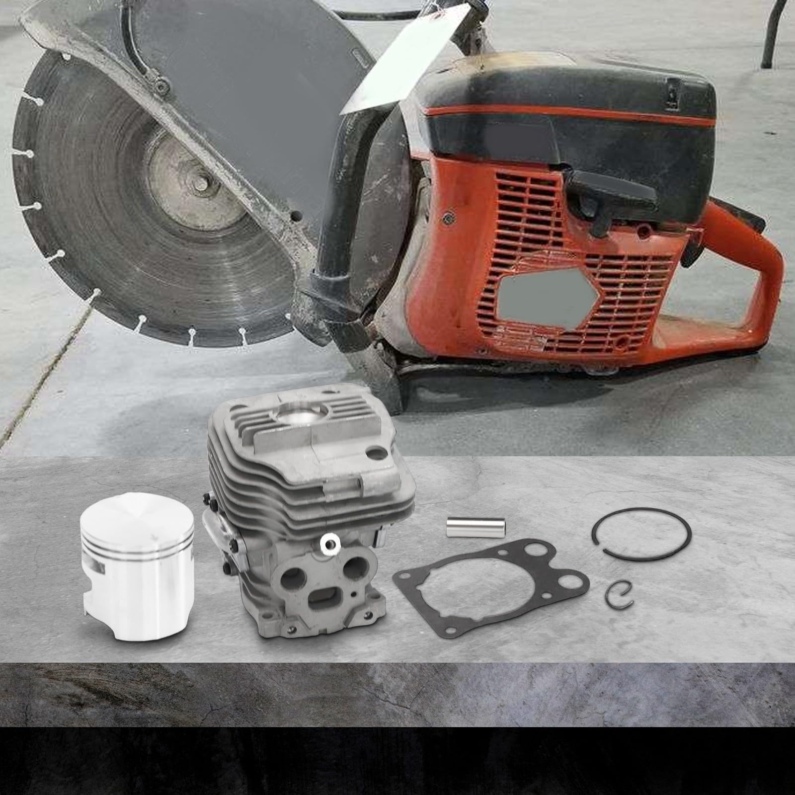 Kit de revisión de montaje de pistón de cilindro de 51 mm compatible con modelos de cortador de potencia K760 K770 Active II, pieza de repuesto 581476102 581476103, construcción de metal