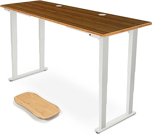 Miniatura 29 de Uplift - Escritorio eléctrico de pie con curva de bambú (60 x 30 pulgadas) V2 (negro) Escritorio de pie ajustable de 4 patas, teclado avanzado