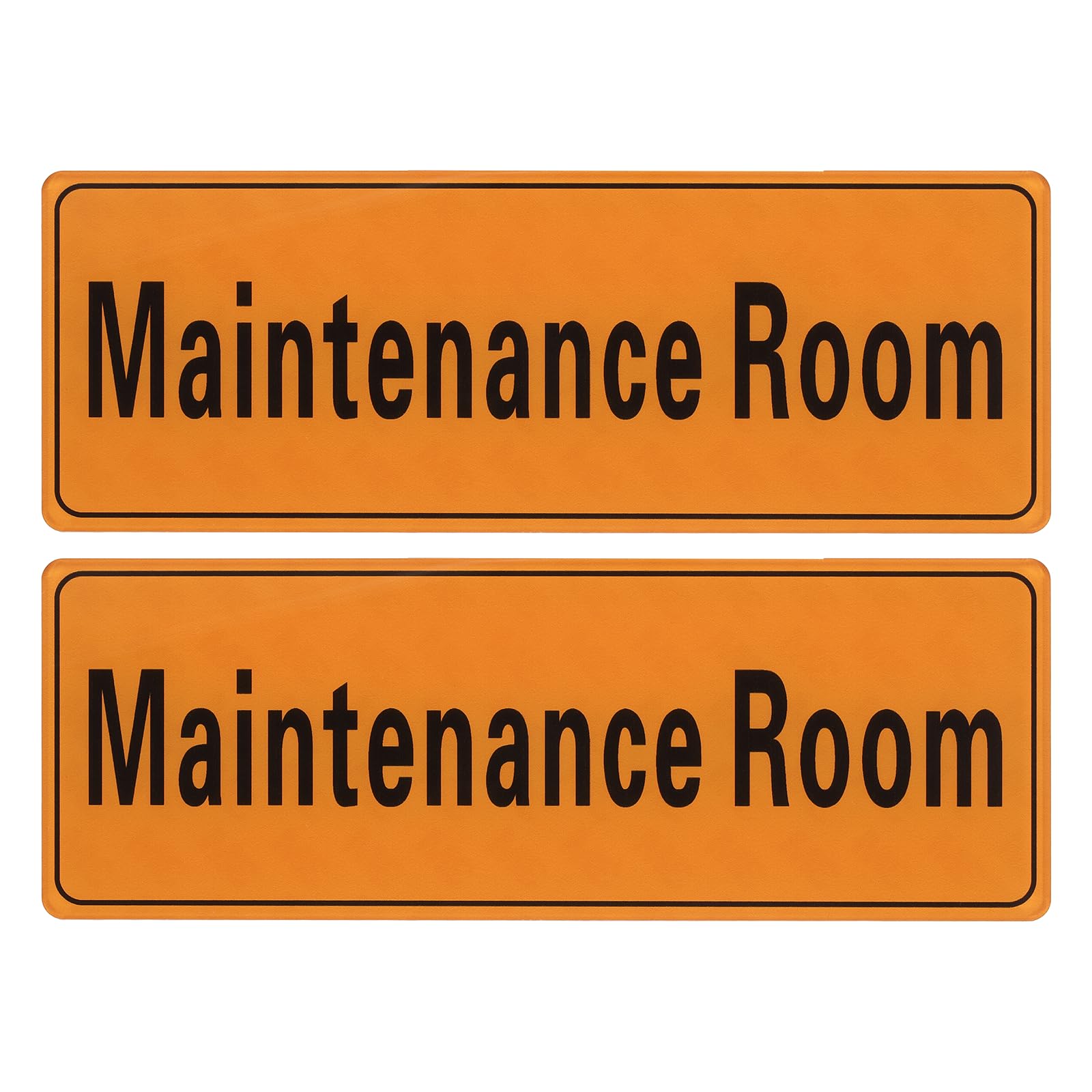 PATIKIL 9"x3" Maintenance Room Sign, 2Pcs Room Door Sign Self-Adhesive Door Sticker Acrylic Wall Signage Easy Installation for Indoor Outdoor Home Business, Orange with Black Text