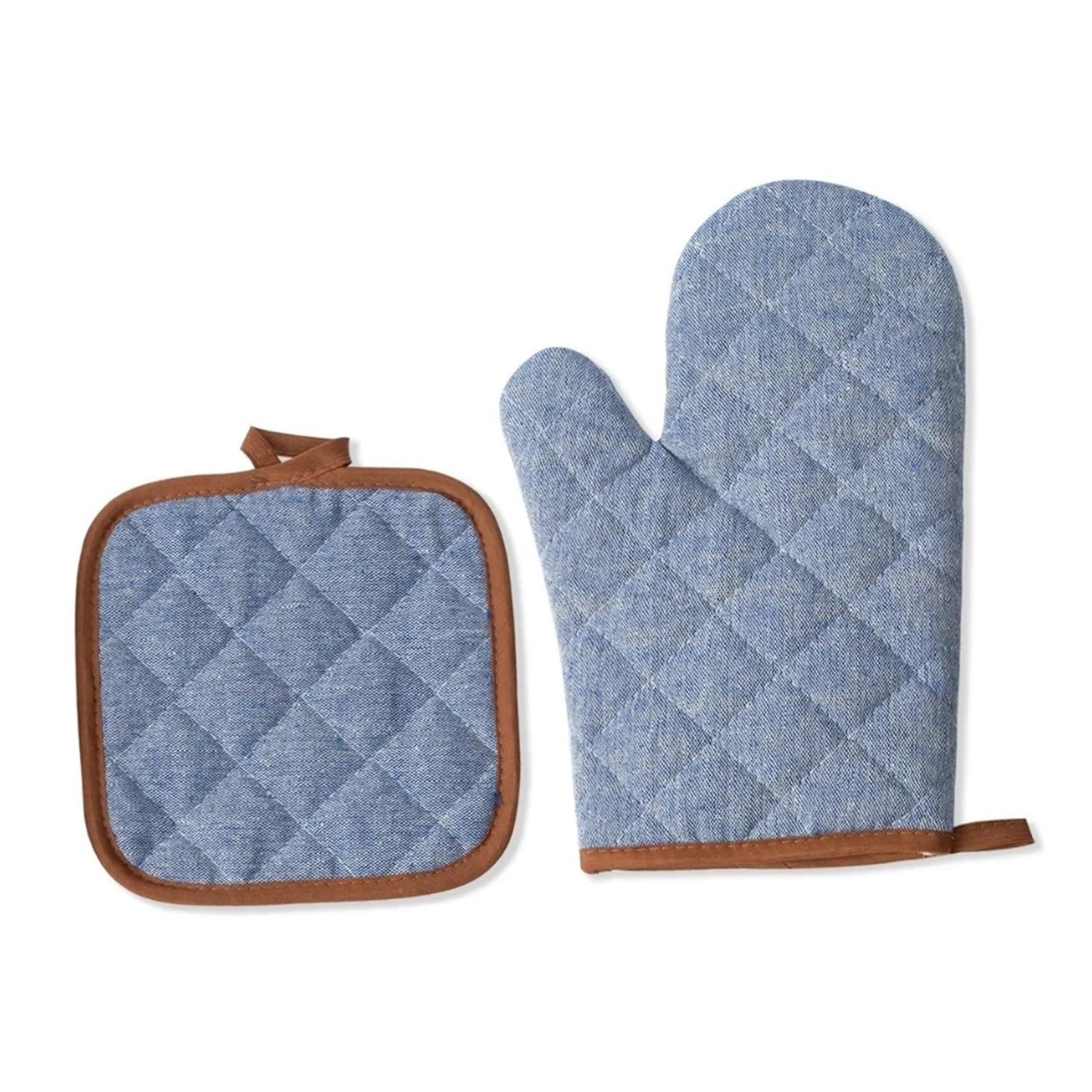 2 pezzi guanti da forno antiscottatura resistente al calore guanto for microonde ispessito fodera in cotone antiscivolo e presine cottura