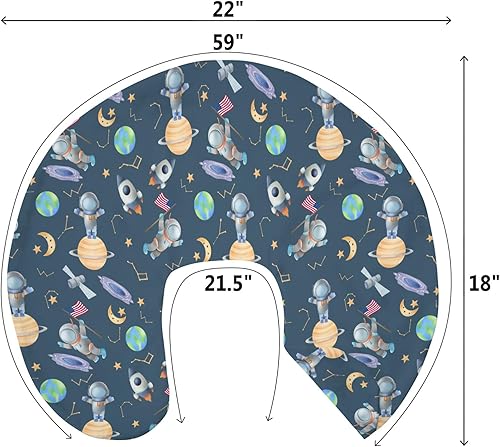 Miniatura 9 de Fundas de almohada de lactancia para niños y niñas, diseño de astronauta, planetas, galaxia, barco, luna, estrellas, funda de almohada para
