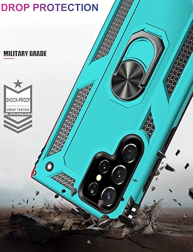 Miniatura 4 de IKAZZ Funda protectora para Galaxy S22 Ultra, grado militar, a prueba de golpes, resistente, pasa prueba de caída de 16 pies con soporte magnético