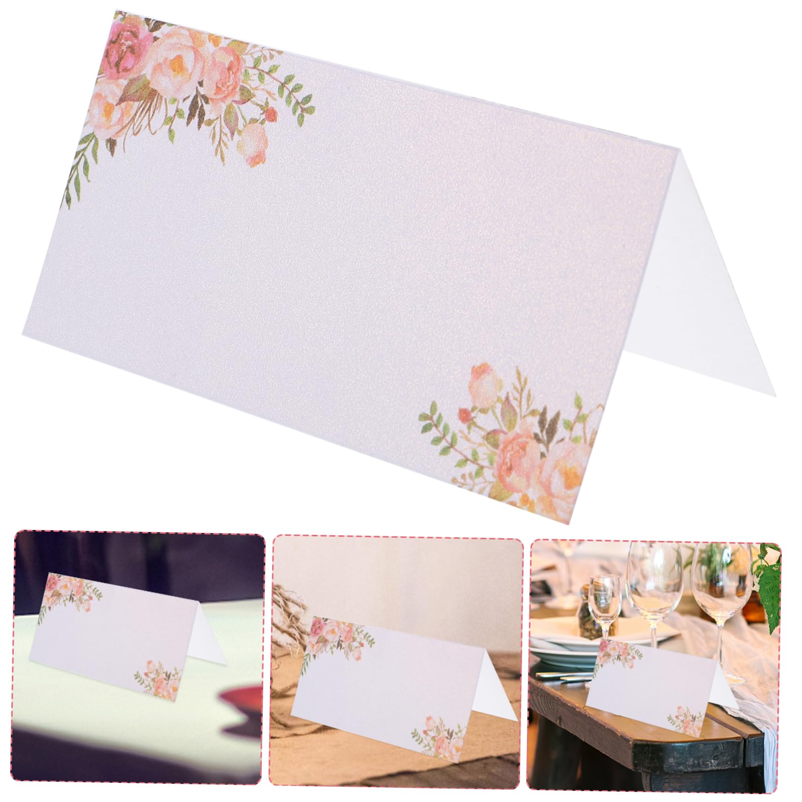 MAGICLULU 3 Sätze Tischkarten Zur Hochzeit Tischschilder Für Hochzeiten Tischkarten Mit Blumenmuster Namenskarten Für Den Tisch Hochzeitseinladungen Tischnummer Für 50 Stück * 3