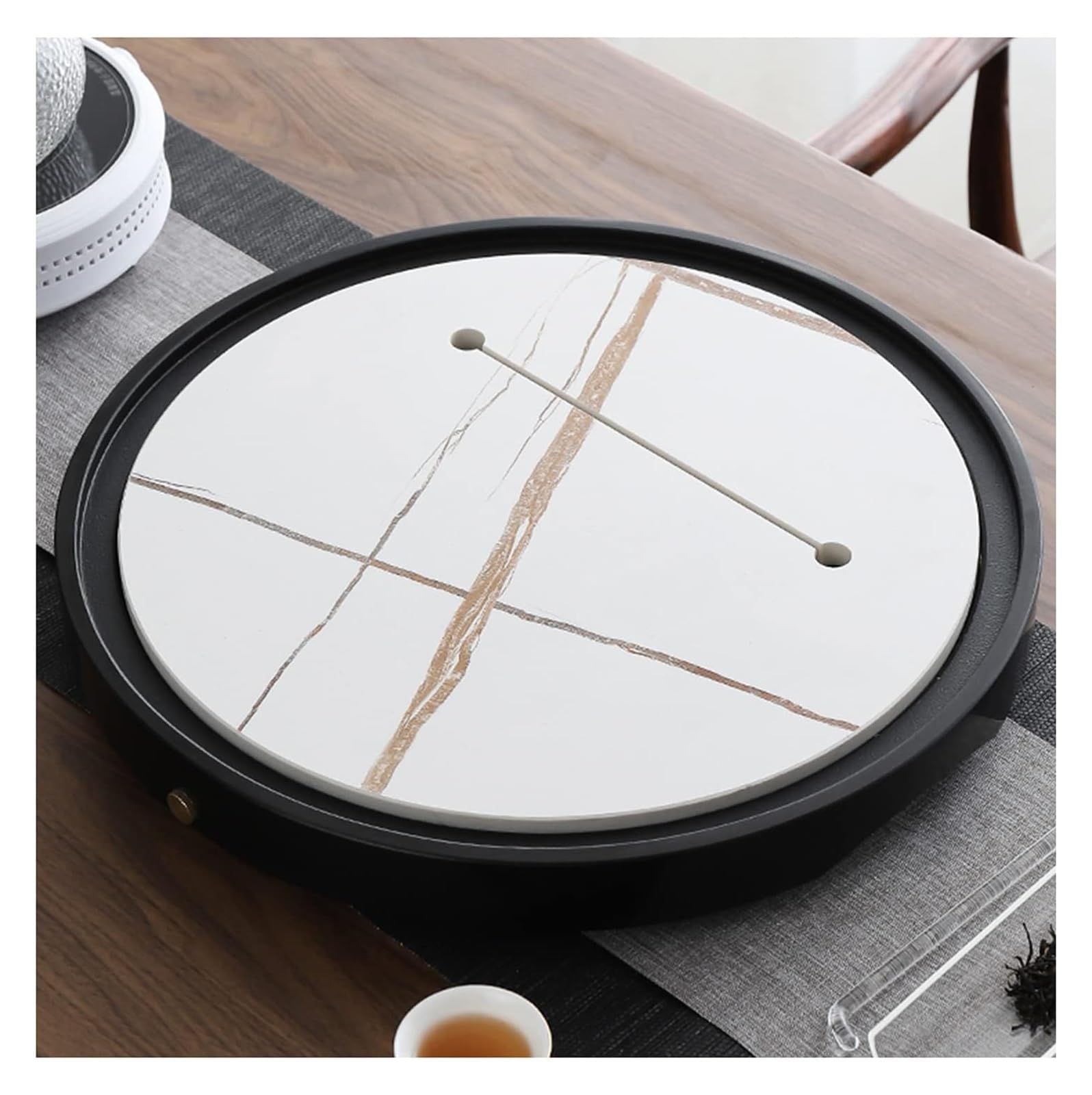 Plateau à thé traditionnel chinois Kung Fu avec réservoir d'eau et table de drainage