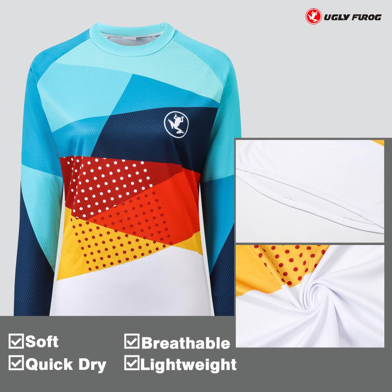 UGLY FROG MTB Jersey Damen Langarm Downhill Trikot Radtrikot Mountainbike Freeride BMX Fahrradtrikot Motocross Offroad Bekleidung 210LINSJ2601LONGnv