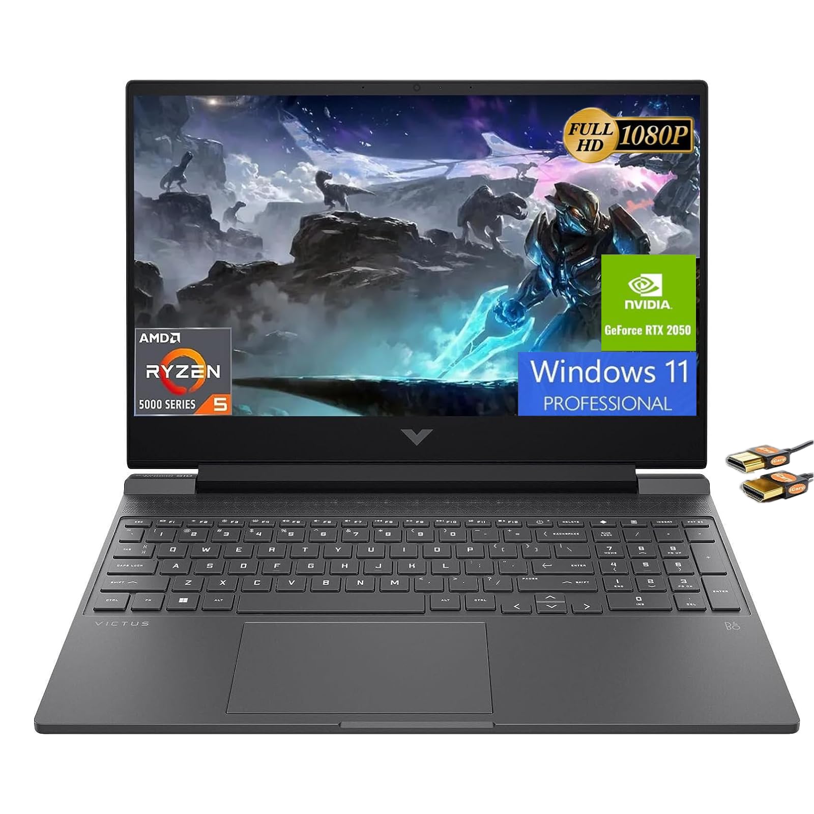HP 2023 Newest Victus Gaming Laptop, 15.6" FHD IPS 144Hz Display, AMD Ryzen 5 7535HS Processor, 32GB RAM, 1TB SSD, NVIDIA GeForce RTX 2050, Backlit Keyboard, HD Camera, Windows 11 Home