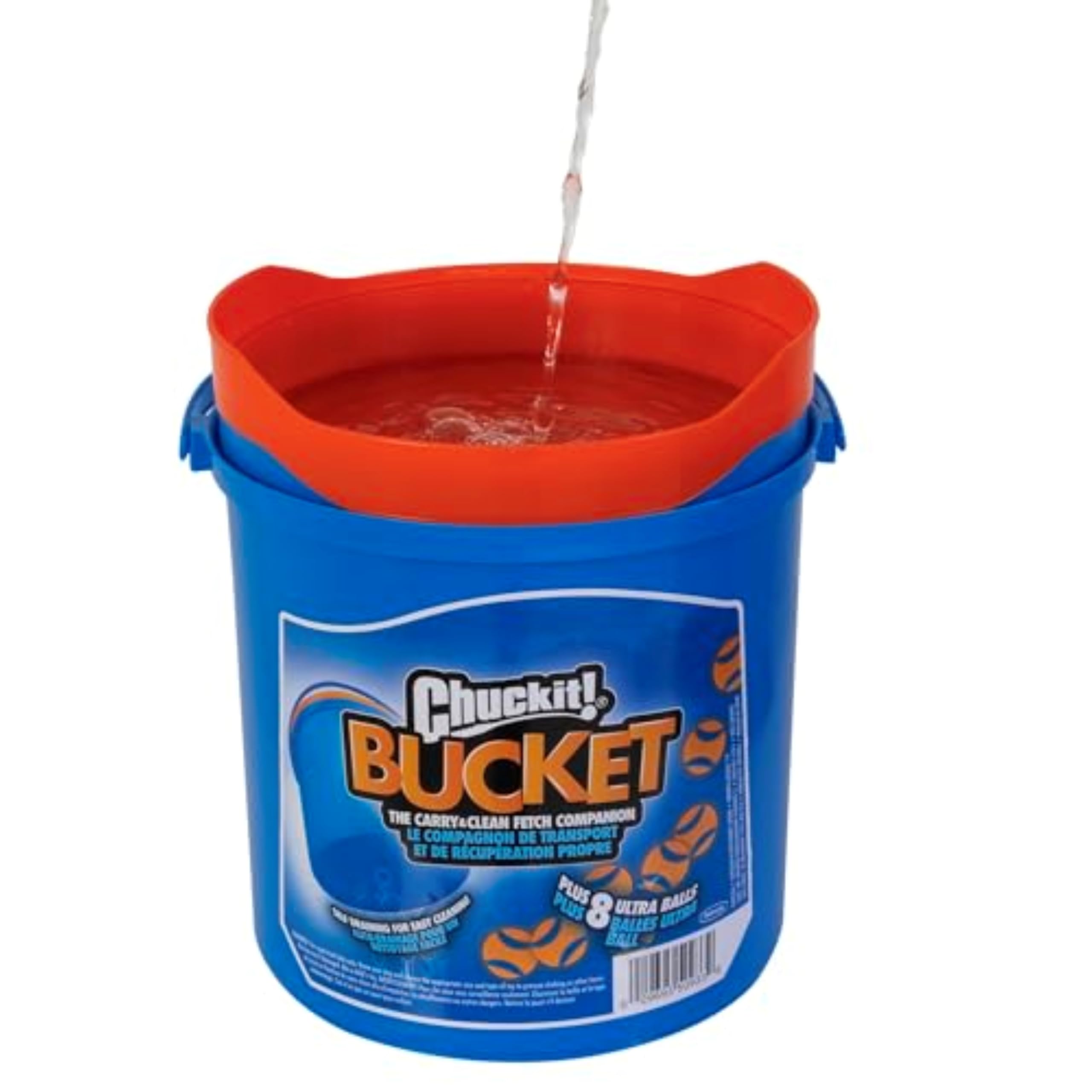 Chuckit! Ultra Ball Hundespielzeug, Eimer, langlebiger Gummi-Hundeball und Eimer, hohe Sprungkraft, schwimmend, Chuck It Launcher, kompatible Spielzeugbälle für Hunde mit Tragetasche, 8 Stück,