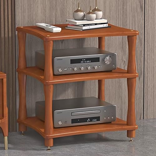 Mesas de sofá moderna mesa de consola de madera, estante de audio de madera, soporte de pie para proyector, almacenamiento AV, centro de Color