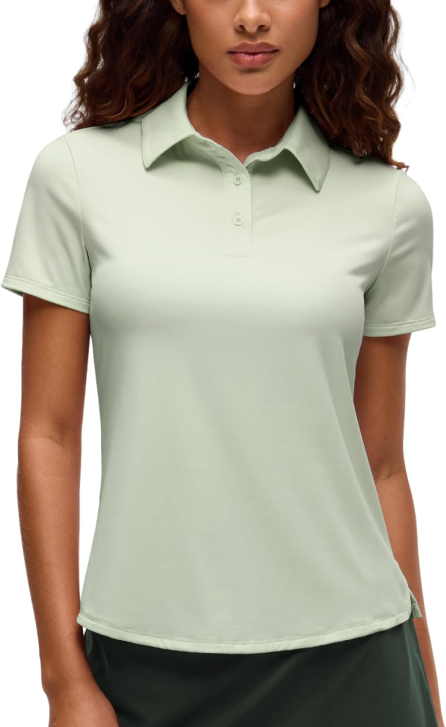 CRZ YOGA Golf Polo Shirts Short Sleeve for Women UPF 50+ - Sun Protection Tennis Athletic Collared Tops Lightweight Quick Dry