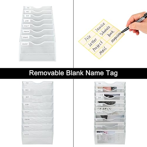 Vista 62 de PAG Soporte de pared colgante para archivos, organizador de correo, soporte para documentos, 5 niveles, negro