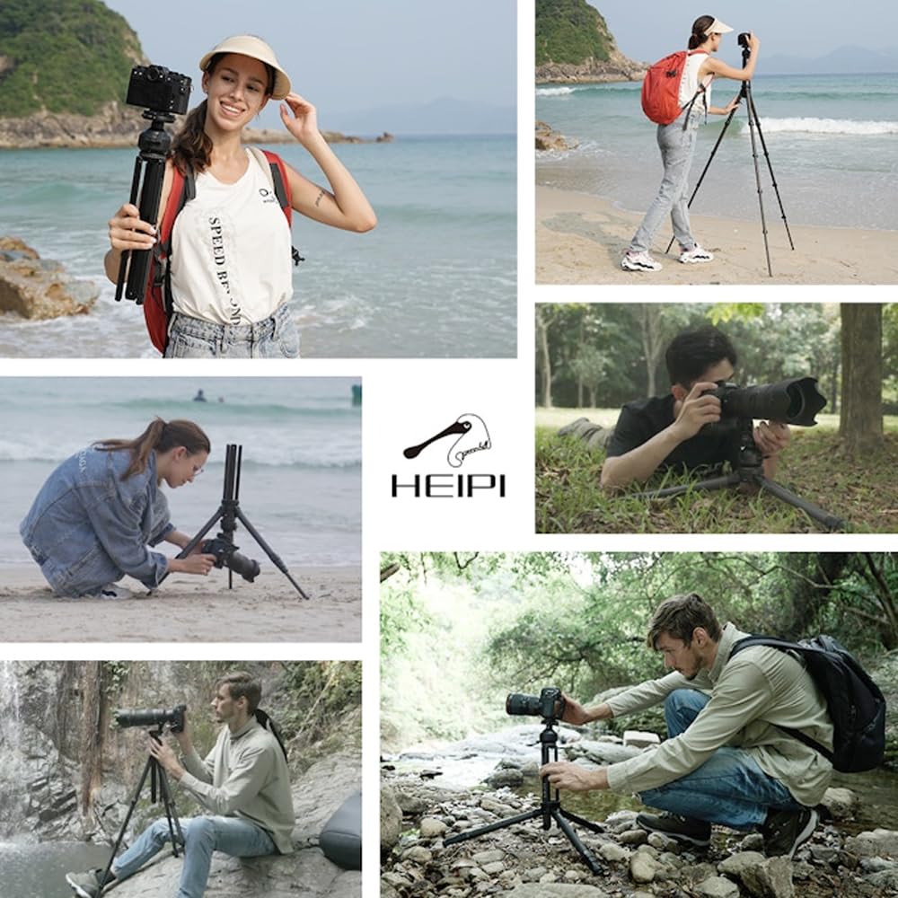Amazon | HEIPI カメラ三脚 3イン1トラベル三脚 軽量三脚カメラ