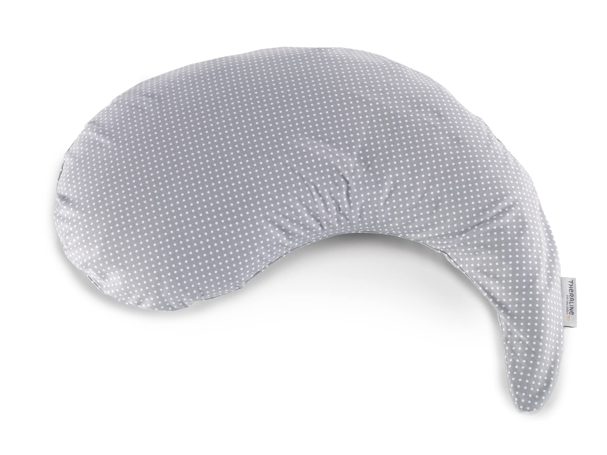 Set Theraline Stillkissen Yinnie & Spucktuch Blaubär | Schmuse- und Lesekissen 135 cm x 35 cm | Bauchstützkissen mit sandfeinen Mikroperlen | Schmusekissen inkl. Außenbezug