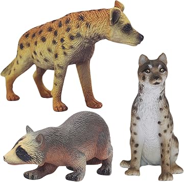 Gemini&Genius 3Pcs Wild Animal Figurine Set, Wildlife Toys for Kids