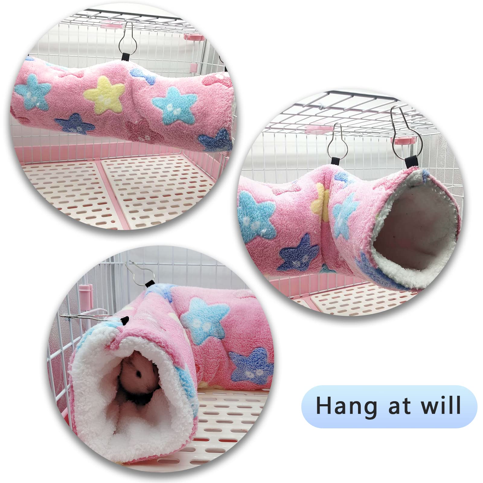 Hamaca para Ratas de hurón de Conejillo de Indias, Cama de túnel Colgante de Conejillo de Indias, Hamaca para Mascotas para Animales pequeños, Hamster, Chinchilla, Planeador de hurón, Rosa — view 2