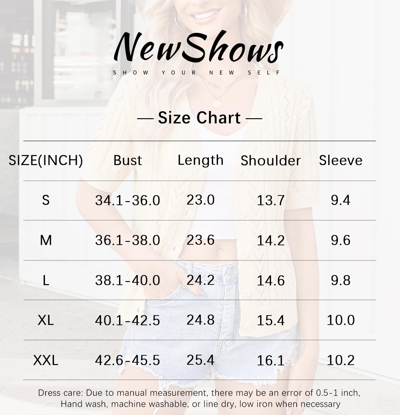 Newshows Cardigan da donna a maniche corte, estivo, leggero, all'uncinetto, scollo a V, bolero Shrugs Top per abito