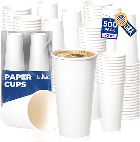 Miniatura 34 de Fit Meal Prep Paquete de 100 tazas de café de papel desechables de 24 onzas, tazas calientes de primera calidad para bebidas calientes/frías, vasos