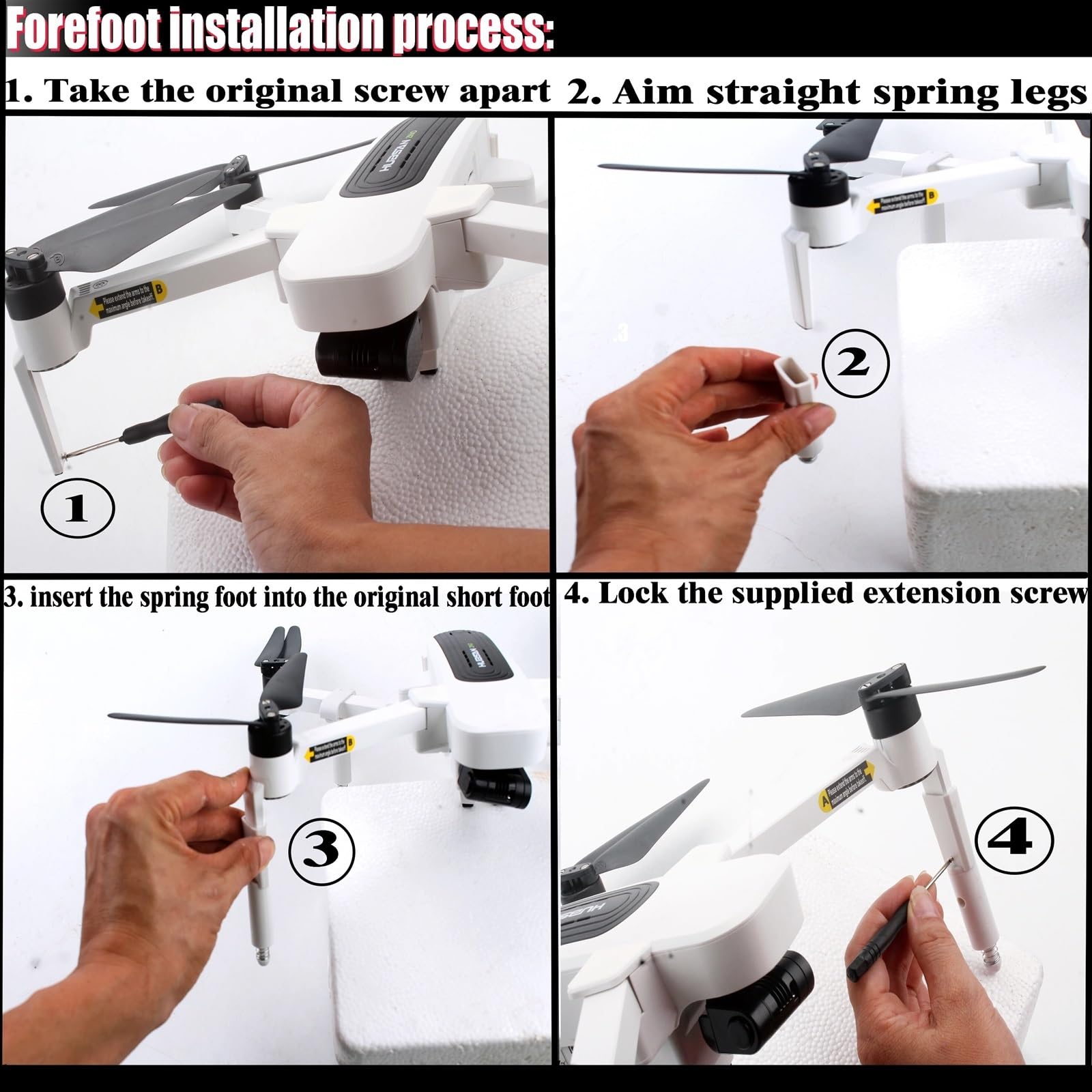 Stopka sprężynowa jest dla Hubsan H117S Zino Pro Zino Pro + zino Pro Plus części zamienne do bezzałogowych statków powietrznych Zamienne ostrza do dronów(4)