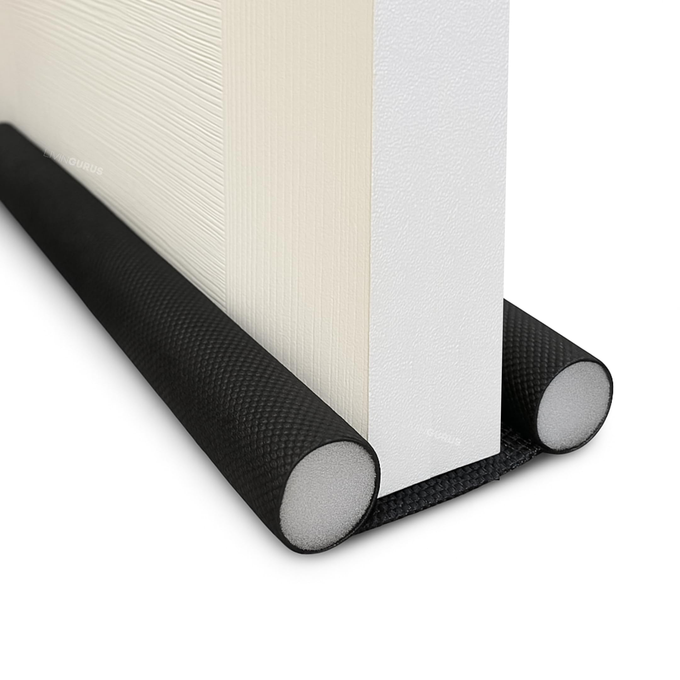 LIVINGURUS PVC Door Guard – 48 Inch Door Gap Filler Black Strip (Pack of 4) | Draft Stopper for Door Bottom | Soundproof, Noise Reducer, Energy-Saving Seal | Dust & Insect Blocker for Home & Bathroom-image-41