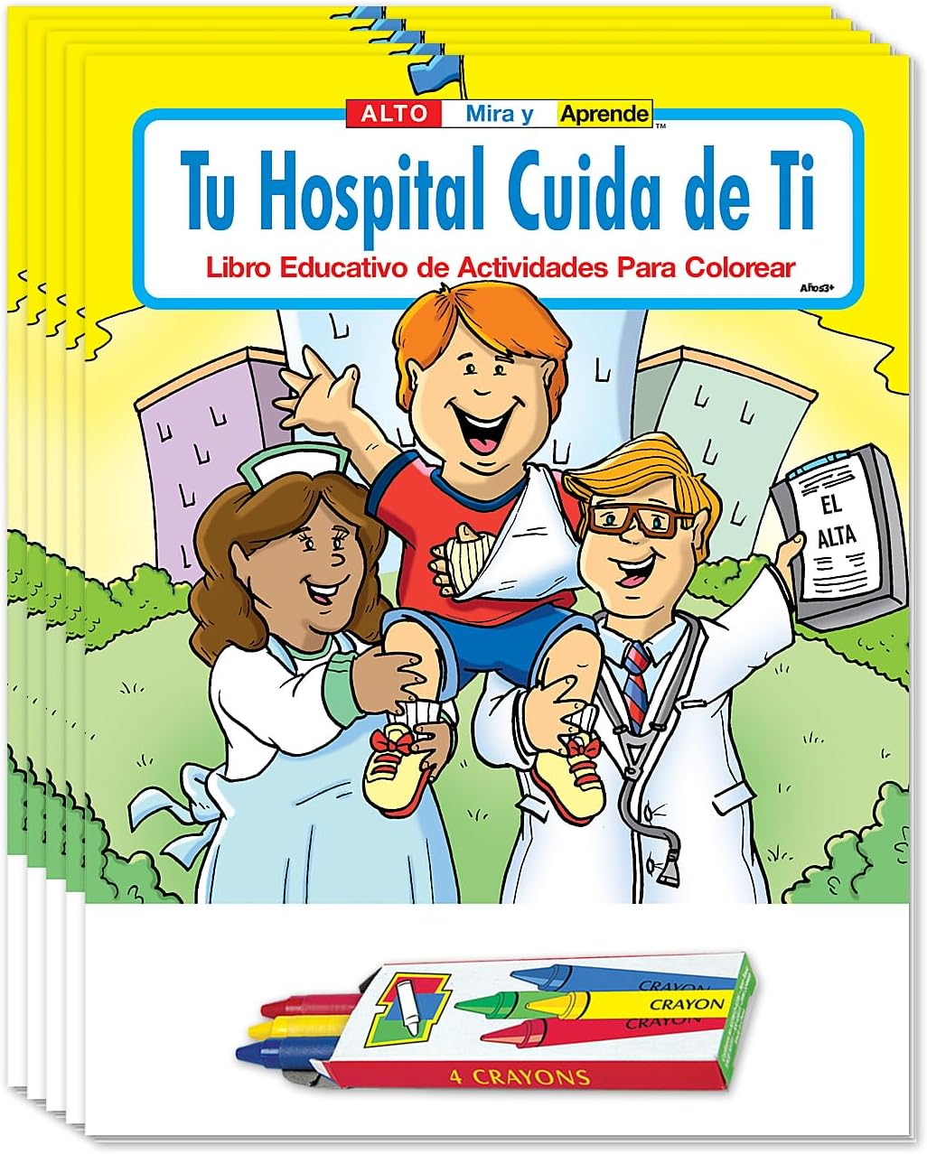 ZOCO – Your Hospital Cares About You (in Spanish) Coloring Books (25 Bulk Pack, with Crayons) – Educational Games, Puzzles, Activities for Kids