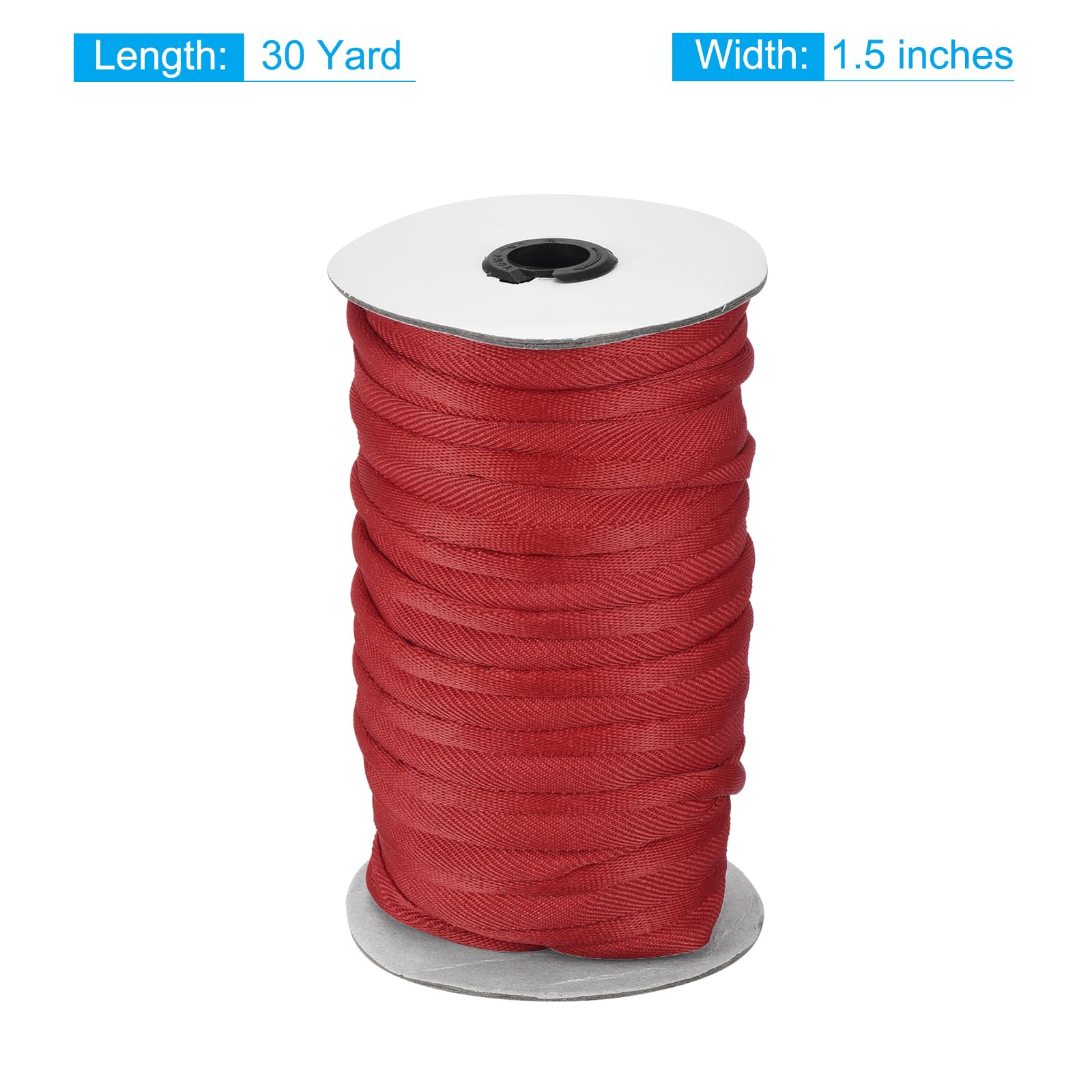 QUARKZMAN Cinta de Cordón de Tubería 30 Yardas 5/8 Pulgadas Cinta de Tubería para Coser Manualidades de Bricolaje Ribete de Borde de Tela Rojo Oscuro