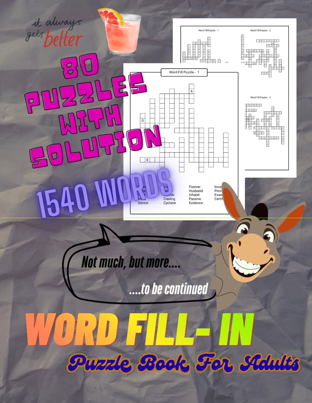 Word Fill-In Puzzle For Adults: Word Search Book, 8.5 x 11 inches, For Seniors
