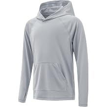 Boys Rash Guard Long Sleeve Hoodie Swim Shirt with Pocket Youth Kids UPF 50+ Sun Protection Fishing Shirts Thumb Hole