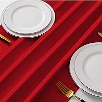 Vista 41 de Manyshofu 12Pcs Satin Orange Table Runner - 12 x 72 Inch Long Size, Party Table Runner Decor Bright & Smooth Wedding Decorations Table Runners for