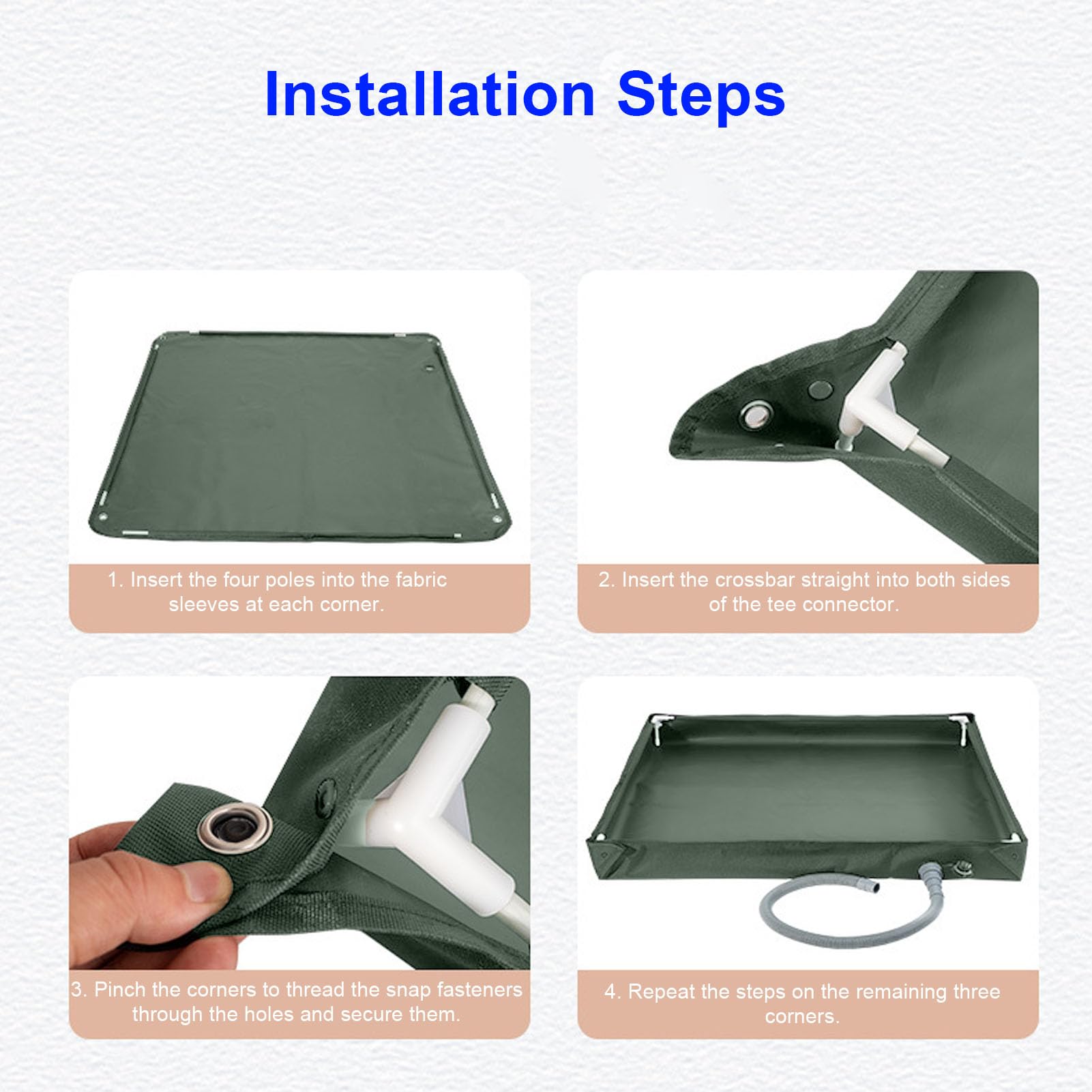 Plato de Ducha portátil Base de Ducha Plegable Piso con Tubo de Drenaje Desmontable para Camping RV Exterior Interior