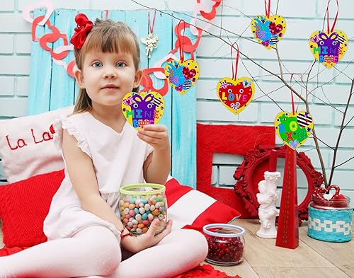 Miniatura 2 de WhstSign - Manualidades de San Valentín para niños, calcomanías para el día de San Valentín, kits de manualidades, adornos para hacer tu propio