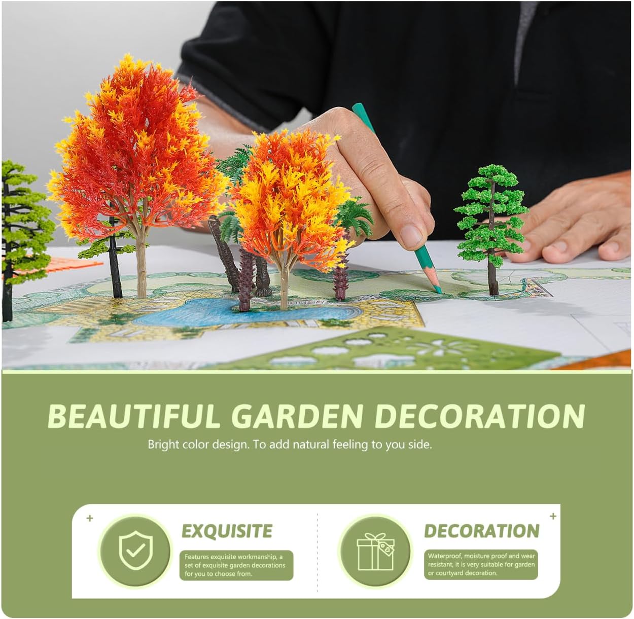 SUPVOX Mini Maple Tree Plant Artificial Maple Tree Plastic Tree Model Miniature Figurine for Micro Landscape Plant Pot Fairy Garden Ornament 4pcs - Image 5