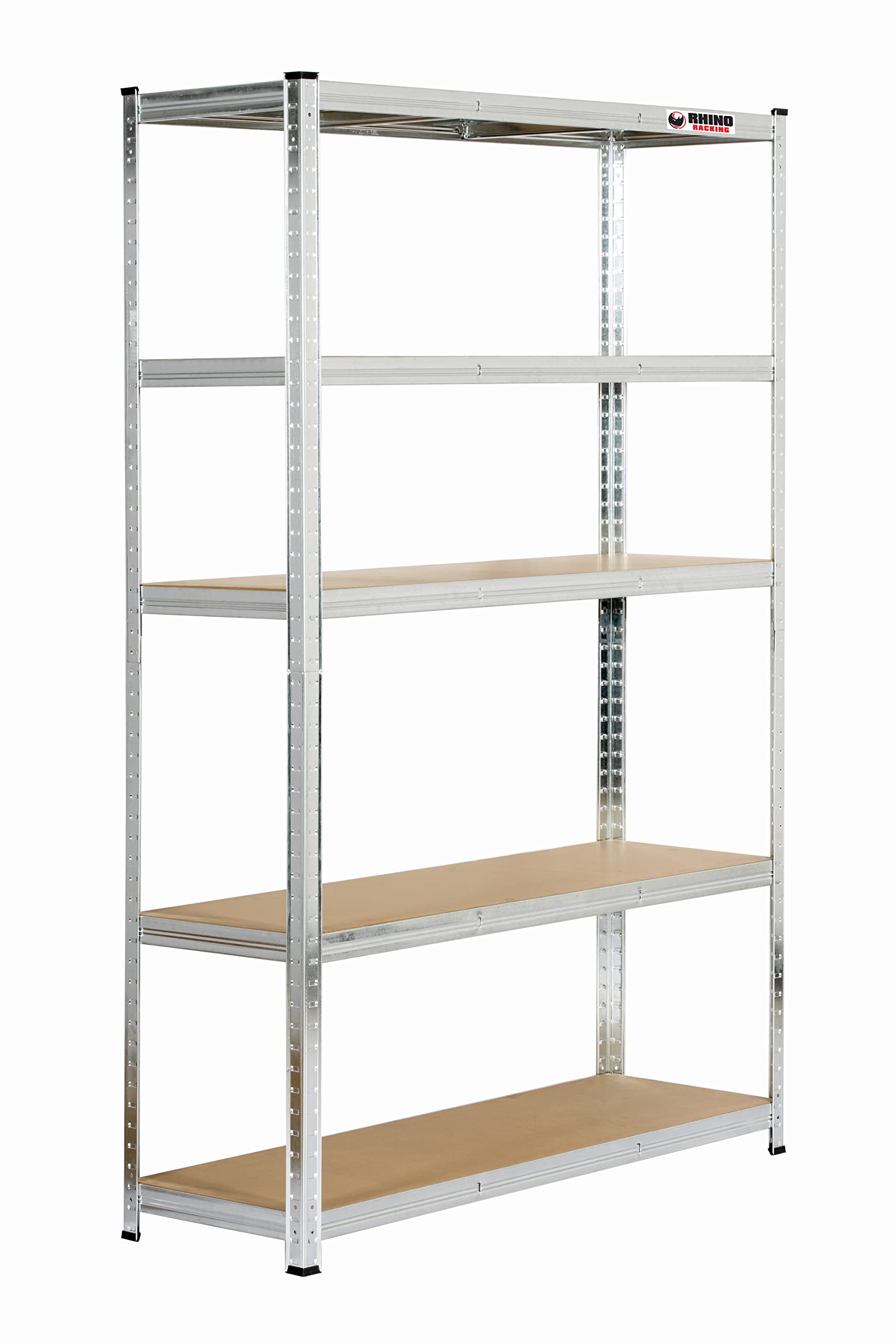 5 Tier Heavy-Duty Industrial Storage Shelves - Galvanised - 180x120x40cm