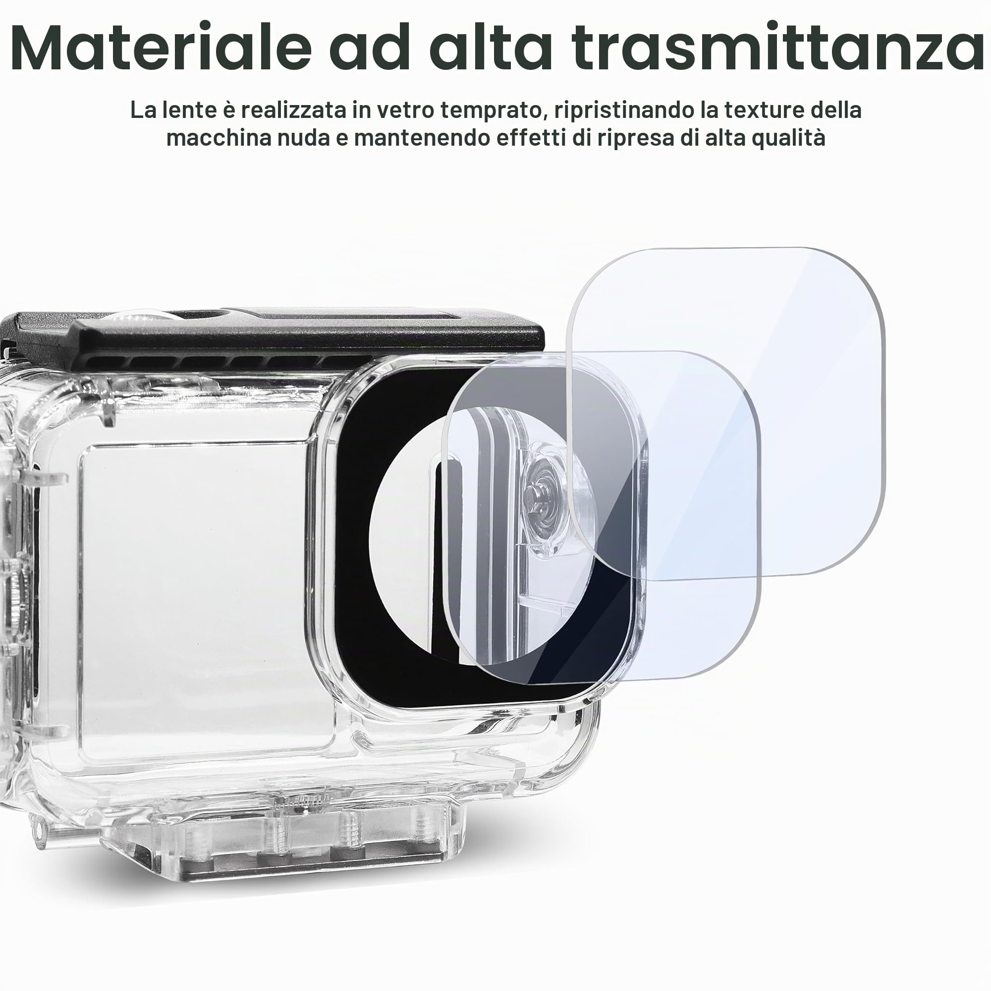 FitStill Custodia impermeabile subacquea da 60 m, con interfaccia magnetica a sgancio rapido, compatibile con DJI Osmo Action 5 Pro, 4, 3, monopiede con impugnatura galleggiante, kit di