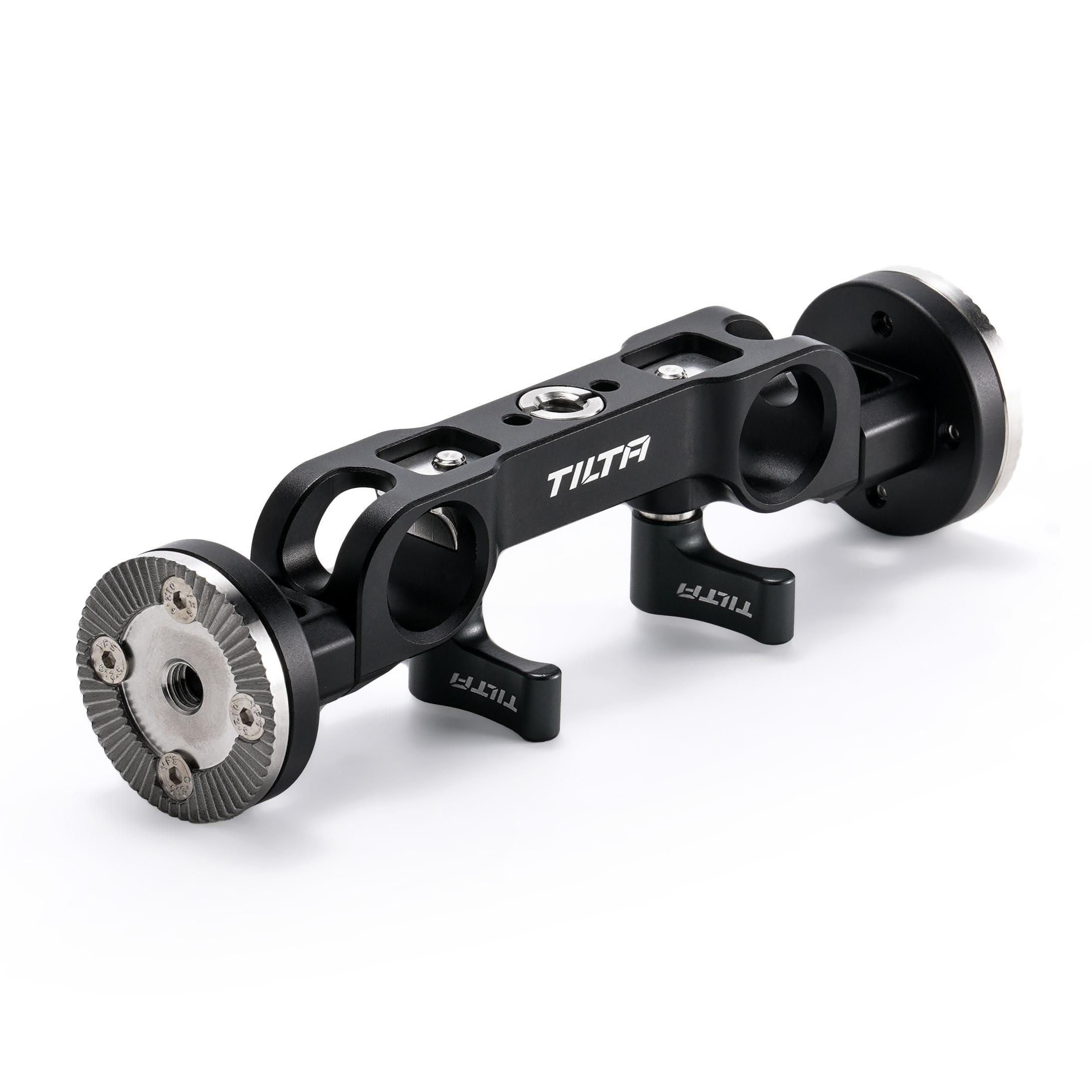 TILTA Adaptateur double rosace LWS de 15 mm compatible avec les tiges LWS de 15 mm avec un filetage 3/8"-16 avec un réducteur 1/4"-20 - Noir TA-DRA-15-B