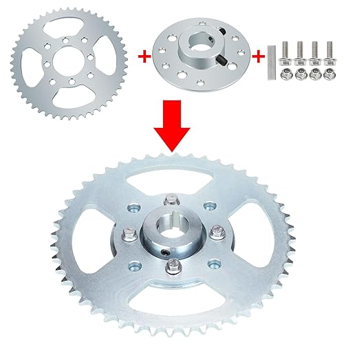 Vista 6 de GREHUA Go Kart 40/41/420 Piñón de cadena 48 dientes y cubo con orificio de 1 pulgada 1/4 Keyway compatible con Predator 212cc 196cc 6.5HP GX160