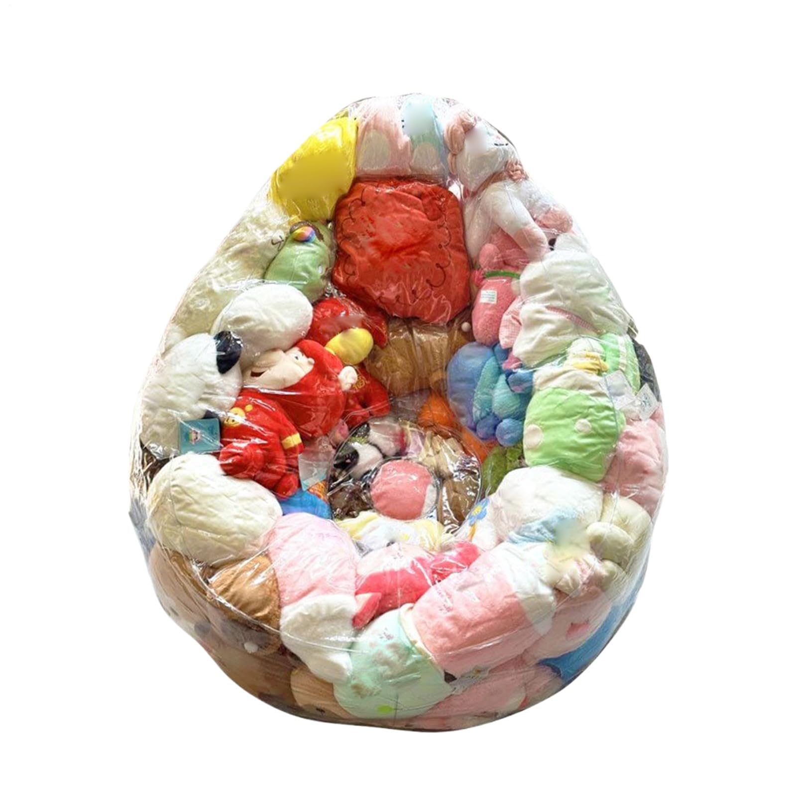 Housse de pouf peluche transparente pour ranger rapidement les jouets enfants