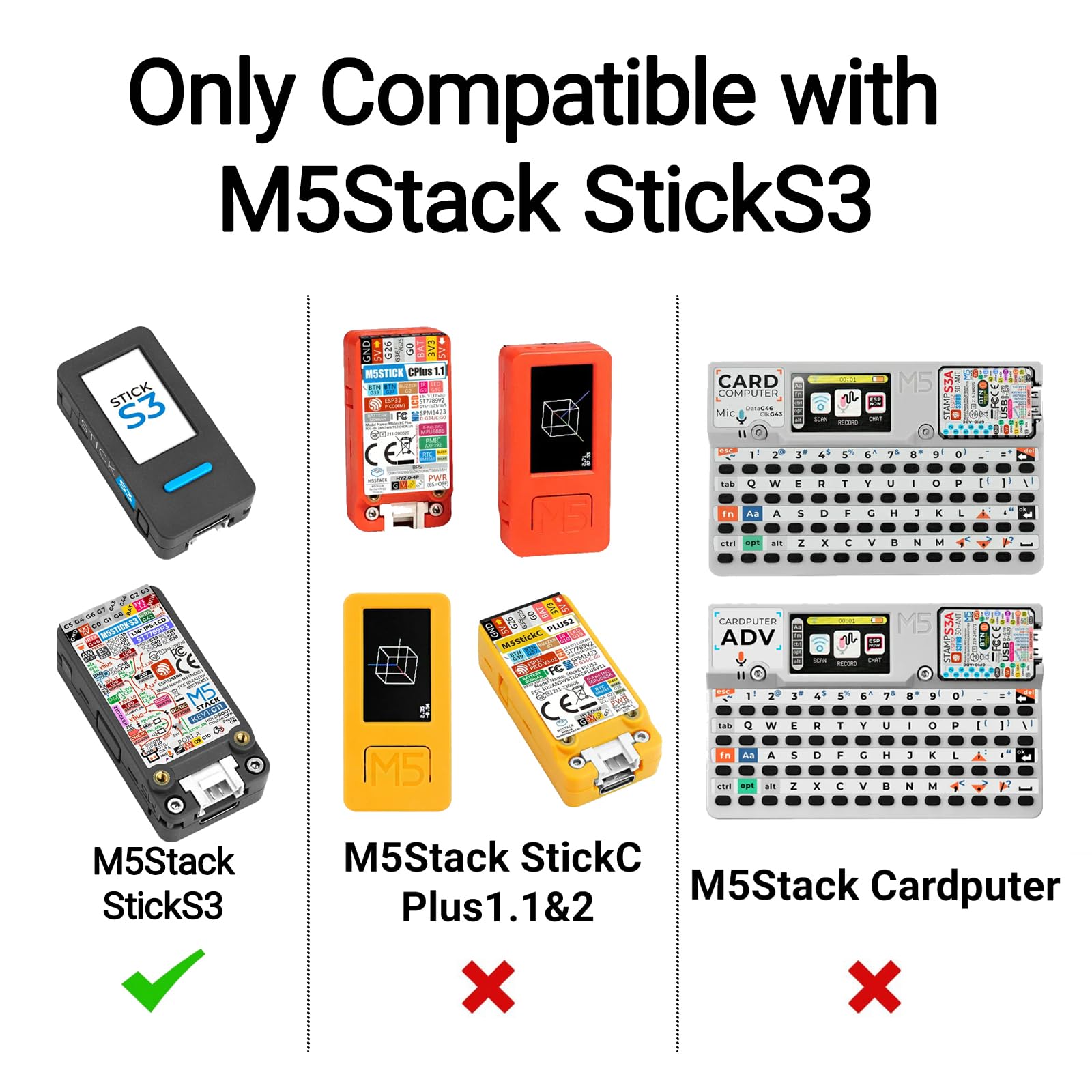 Modulo RF S3 Dual Band per scheda di sviluppo wireless M5Stack StickS3, CC1101 (433 MHz) e NRF24L01+ (2,4 GHz)