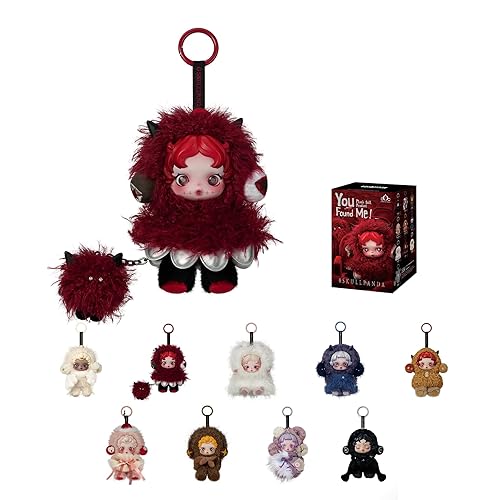 POP MART SKULLPANDA You Found Me! Series Plush Doll Pendant Blind Box Figures, Collectible Toys, Holiday Birthday Gifts for Girlfriend Daughter Girls and Boys, Single Box - Single Box