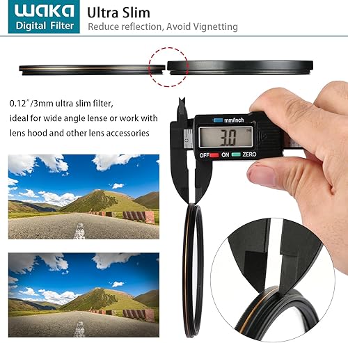 Miniatura 5 de waka Filtro UV MC de 2.638 in - Filtro ultra delgado de 16 capas de protección ultravioleta multicapa para lente de cámara Canon Nikon Sony DSLR