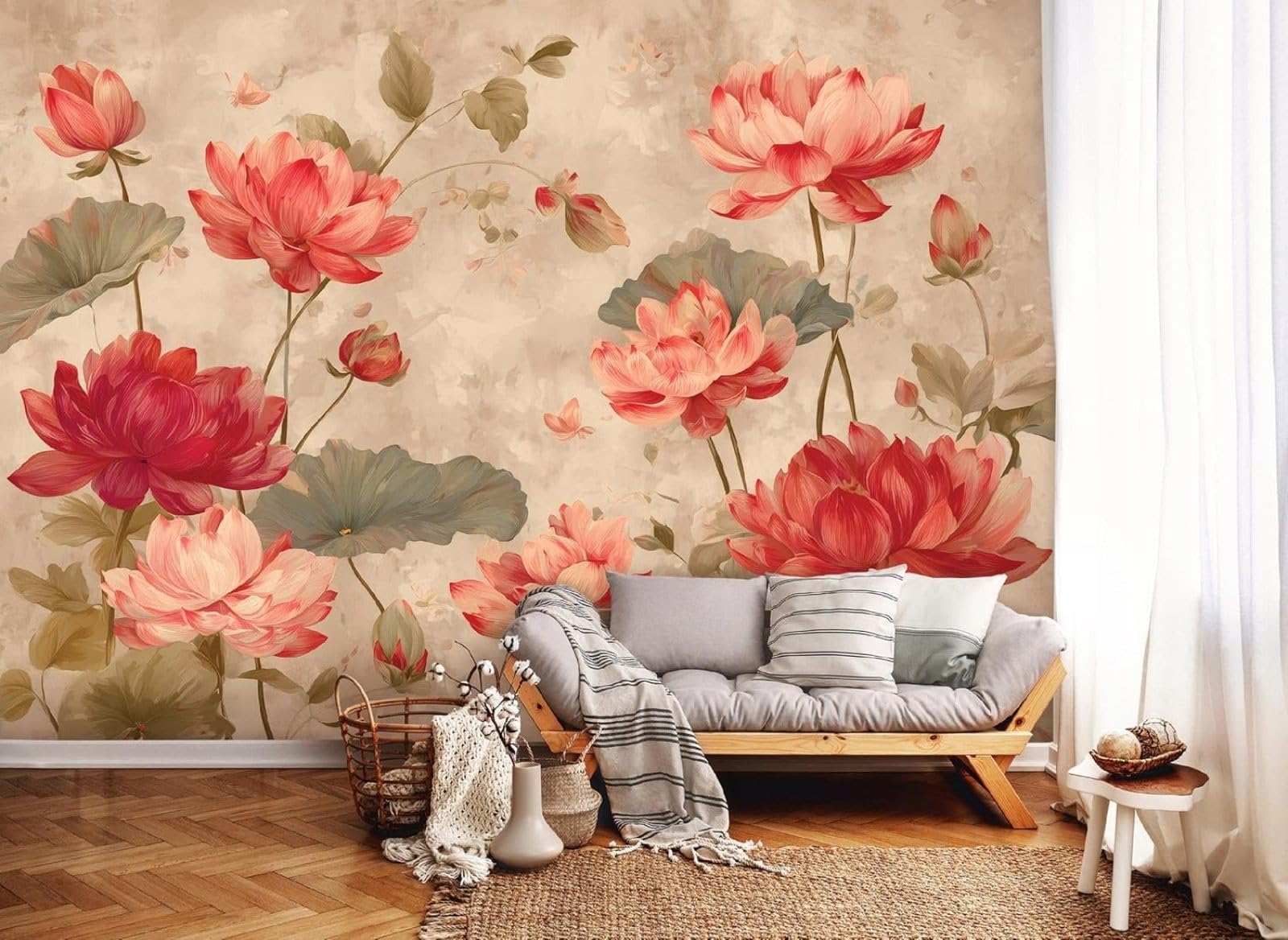 Kfjhgbdshhj 3D Mural Photo Mural-Wallpaper - Flowers - For Living Room Bedroom - 3D Effect,400Cmx280cm Poster - Wall Sticker - Frameless Picture