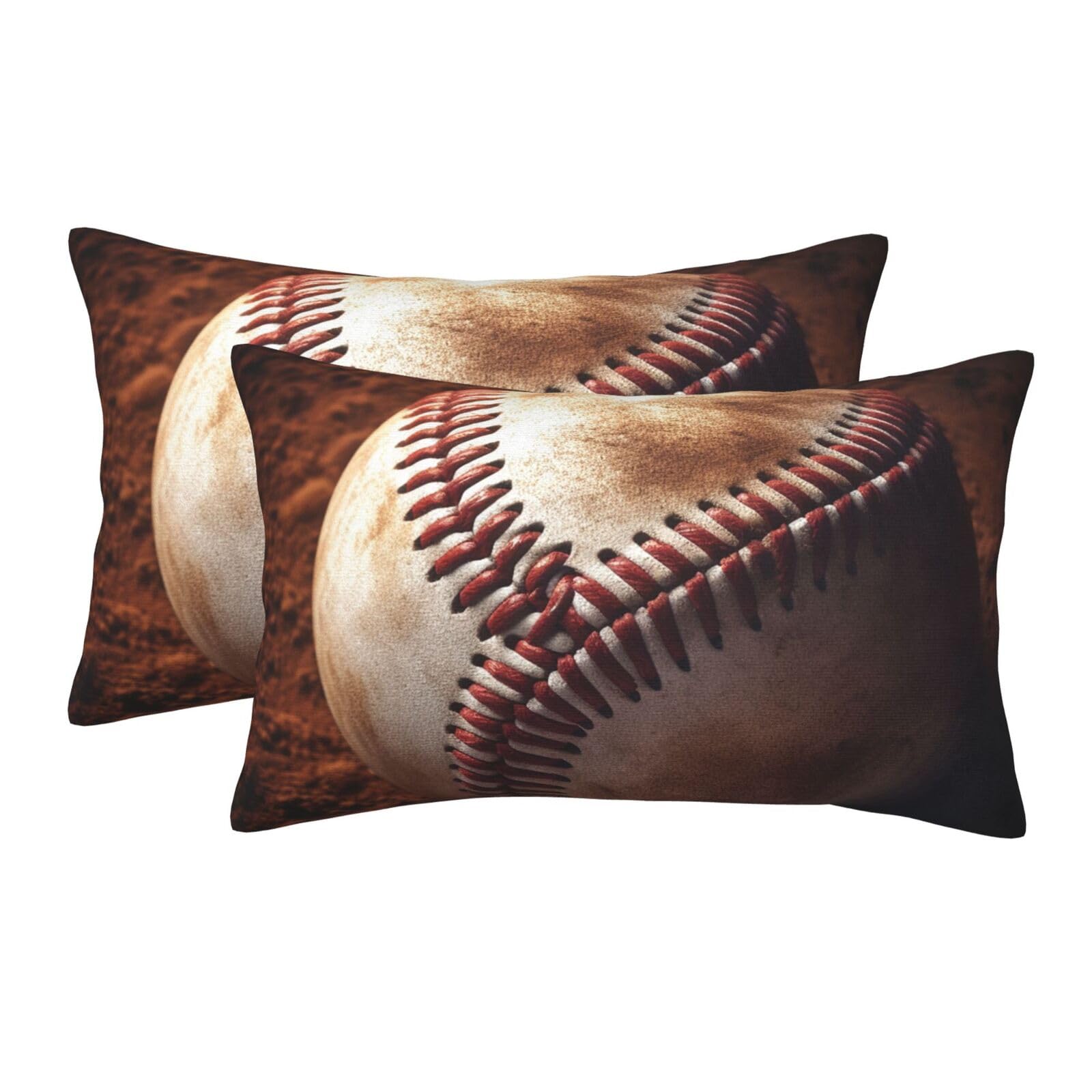 2 Pack Pillow Cases with Hidden Zipper, Soft Breathable Pillow Covers for Hair and Skin, Baseball Pillowcases 20"x30" Bed Pillow Protectors Cover for Sleeping Gifts