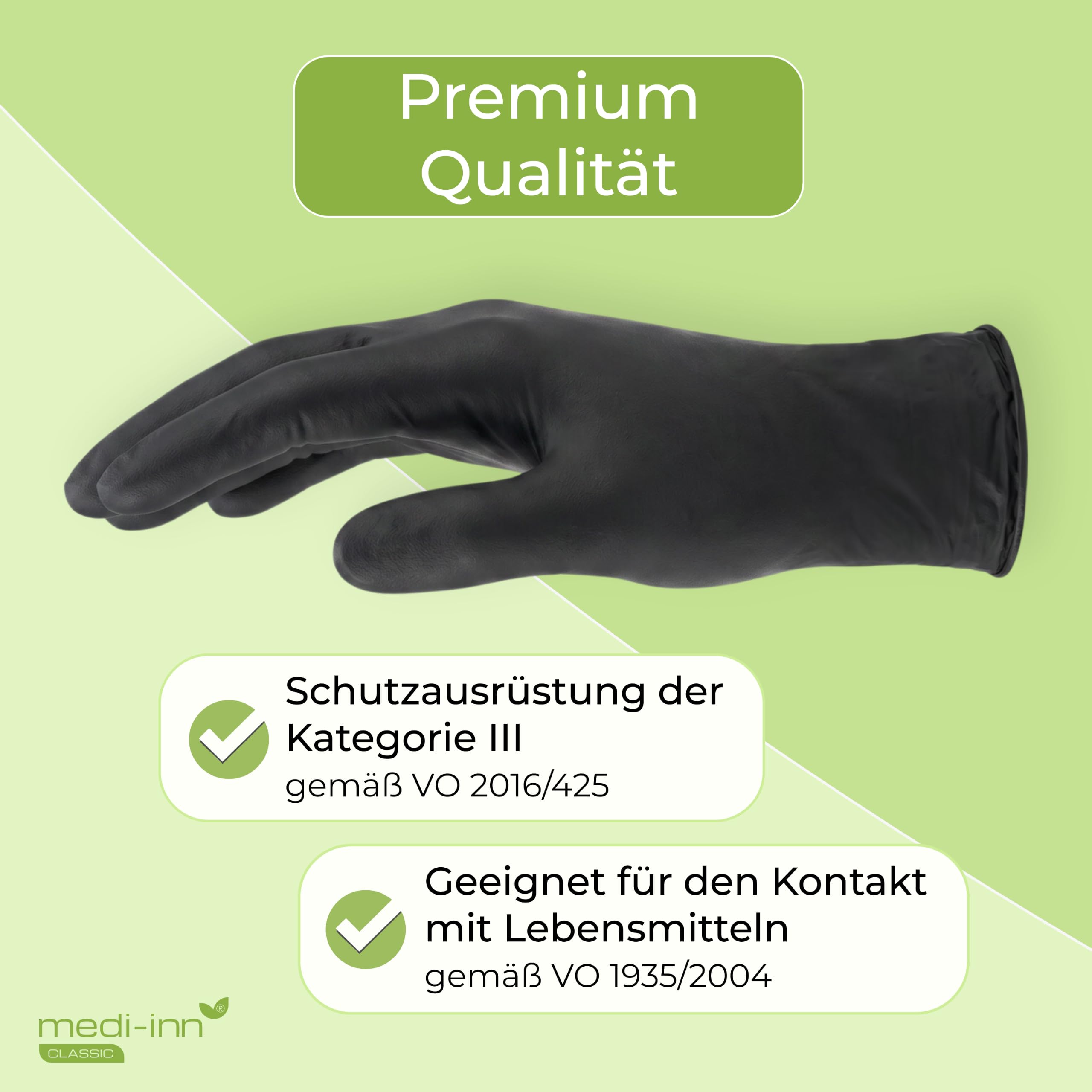 Medi-Inn+ Nitril black plus Einweghandschuhe Größe S | 1000 Stück | Nitrilhandschuhe schwarz in praktischer Spenderbox | puderfrei & latexfrei