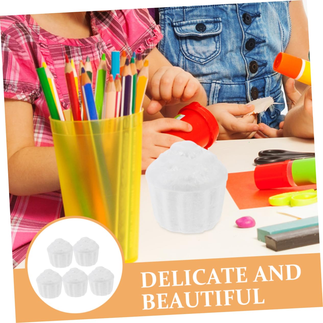 Hemobllo Modèles de Gâteau en Mousse Blancs pour Décoration Créative 5 Pièces Accessoires pour Travaux Manuels et Pâtisserie DIY la Main