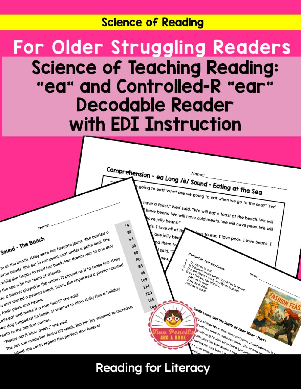 Science of Teaching Reading: “ea” and Controlled-R Decodable Reader with EDI Instruction for Older Struggling Readers (Science of Reading Decodable Phonics Readers)