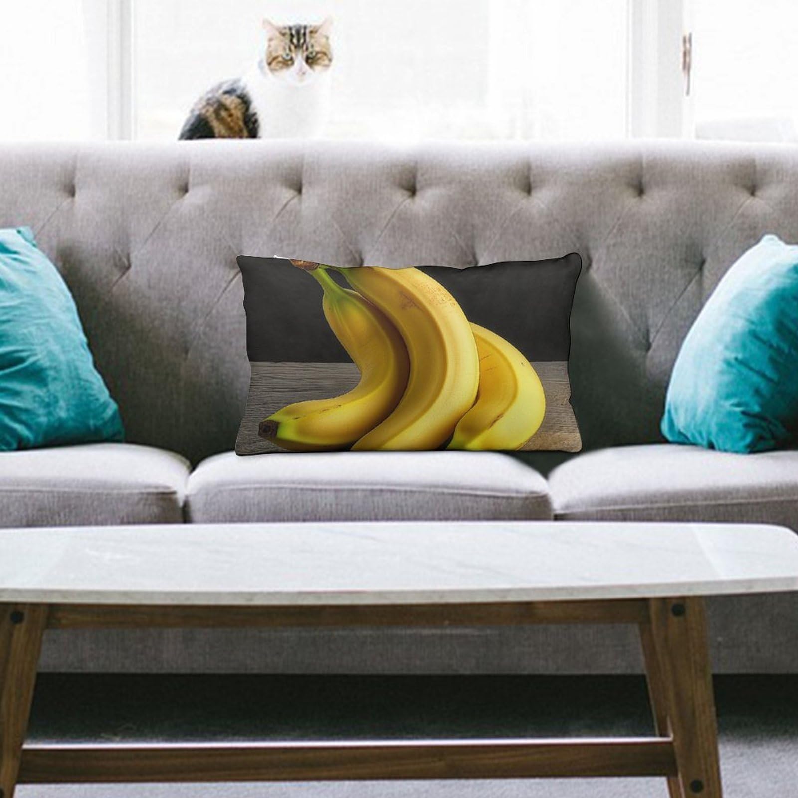 NTVOWPZO Decoration Throw Pillow Covers 8"x12" Pillowcases Covers Yellow Banana Soft Pillowcases Modern Farmhouse Home Decor Sofa Cushions Covers for Couch Bed Living Room