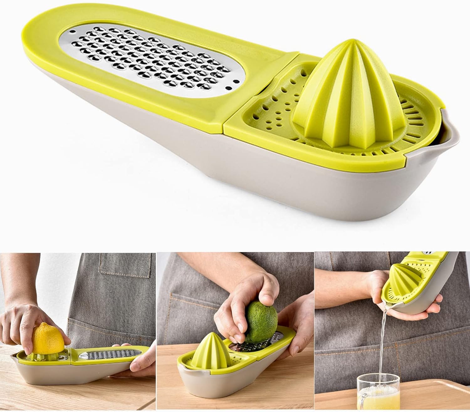 AVKART 3 in 1 Manual Fruit Juicer Lemon Squeezer Multifunctional Hand