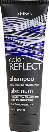Shikai Color Reflect Platinum Shampoo (8 onzas, paquete de 1) Destaca tonos fríos en cabello rubio, gris y platino Limpiador suave que deja el