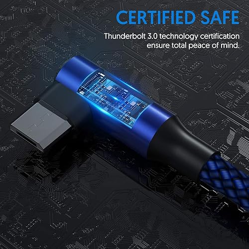 Miniatura 2 de EWUONU Cable micro USB de 90 grados paquete de 2 6.6 pies para Fire 7 HD8, tabletas Samsung, Galaxy S7 S6 Edge J8 J7, Xbox One, controladores PS4,