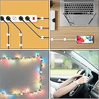 Vista 7 de 100 piezas de clips para cables, organizador de cables adhesivo, soporte de cable, clip de cable autoadhesivo, ganchos adhesivos para gestión