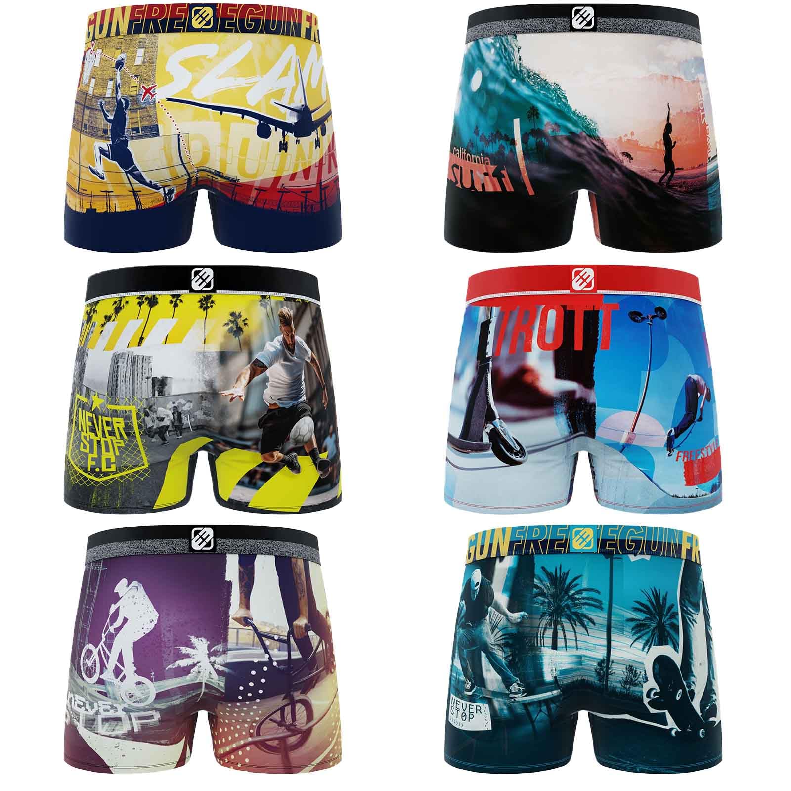 FREEGUN Lot de 6 Boxers Microfibre Homme