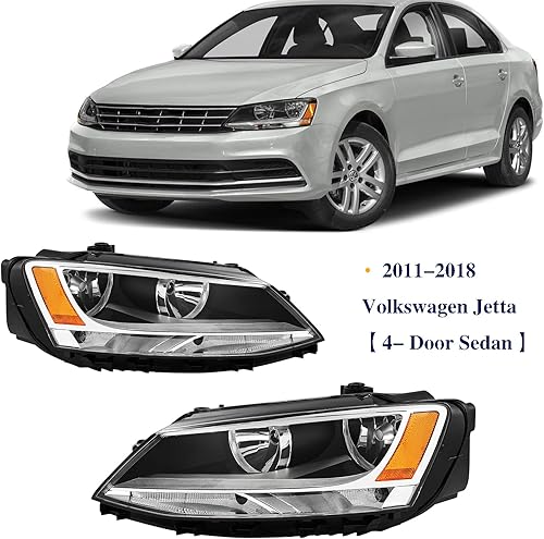 Miniatura 7 de Para 2011-2018 Volkswagen Jetta MK6 Faros delanteros izquierdo derecho cromado